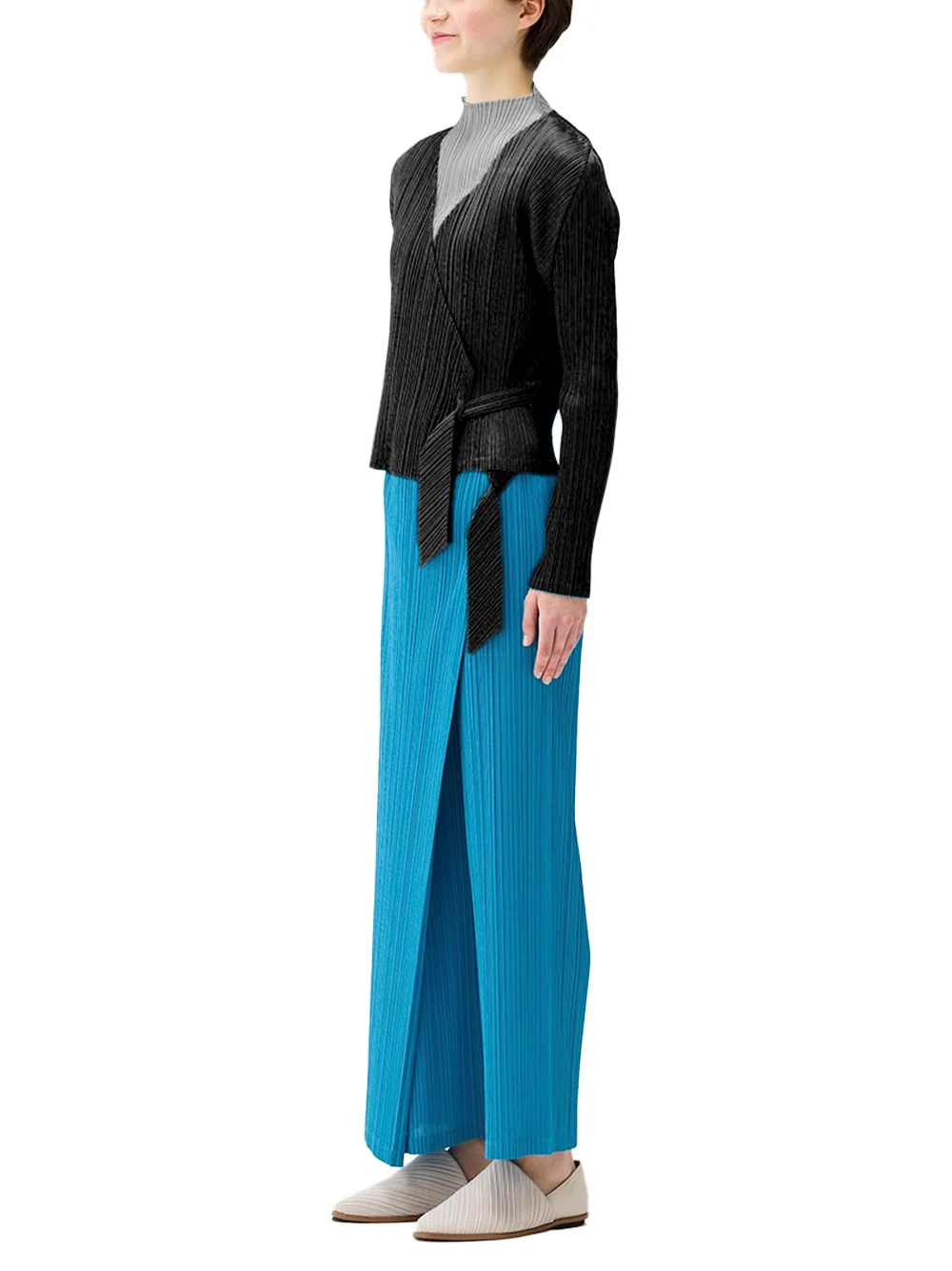 Issey Miyake Pleats Please Facade Cardigan Black - Image 4