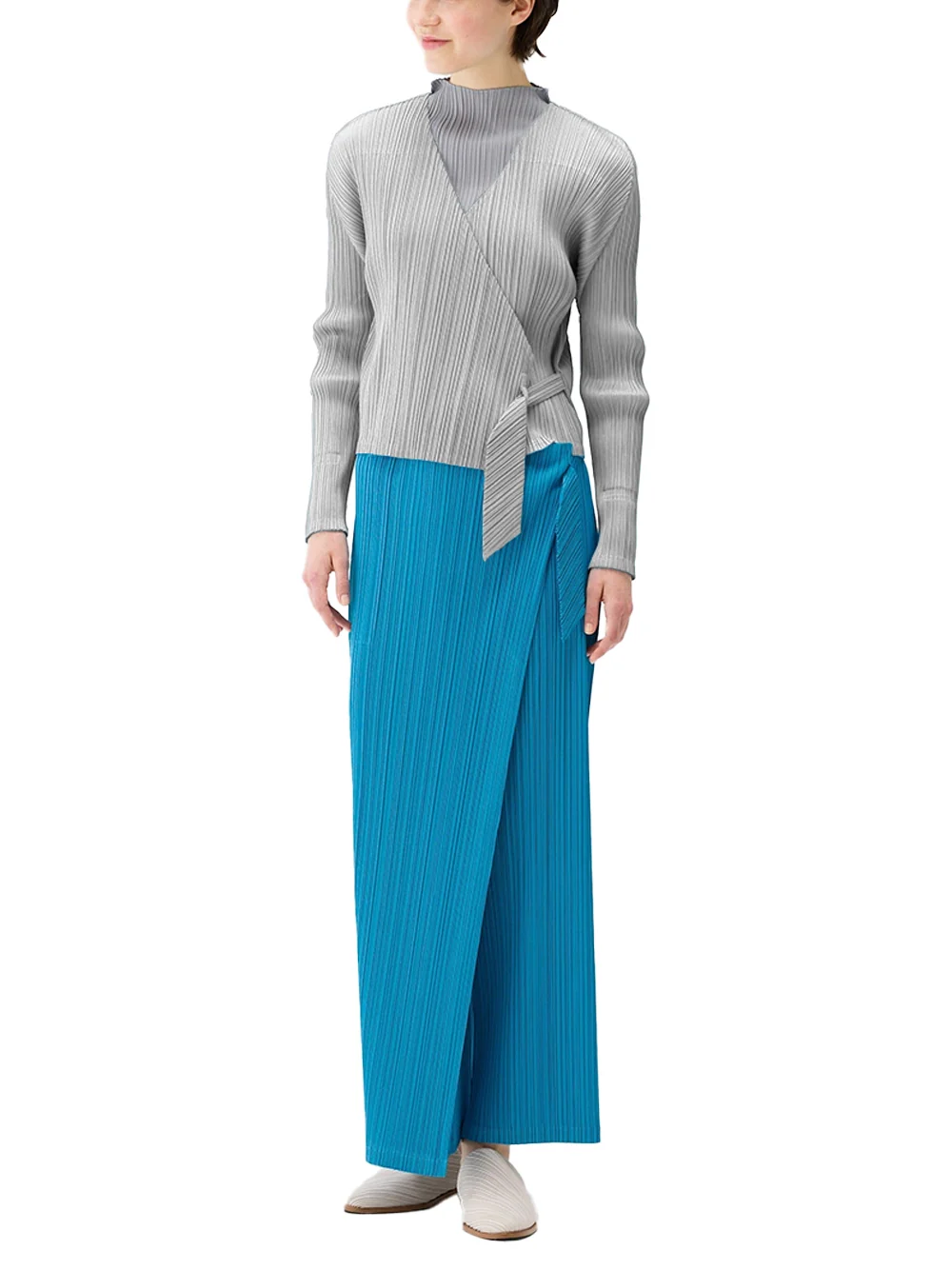 Issey Miyake Pleats Please Facade Cardigan L.Grey - Image 3