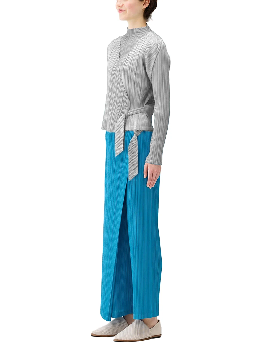 Issey Miyake Pleats Please Facade Cardigan L.Grey - Image 4