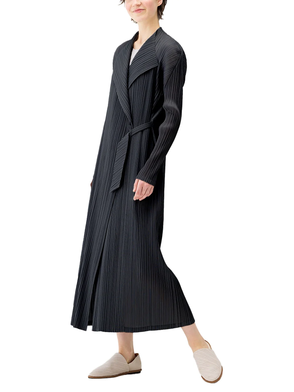 Issey Miyake Pleats Please Facade Coat Black - Image 2