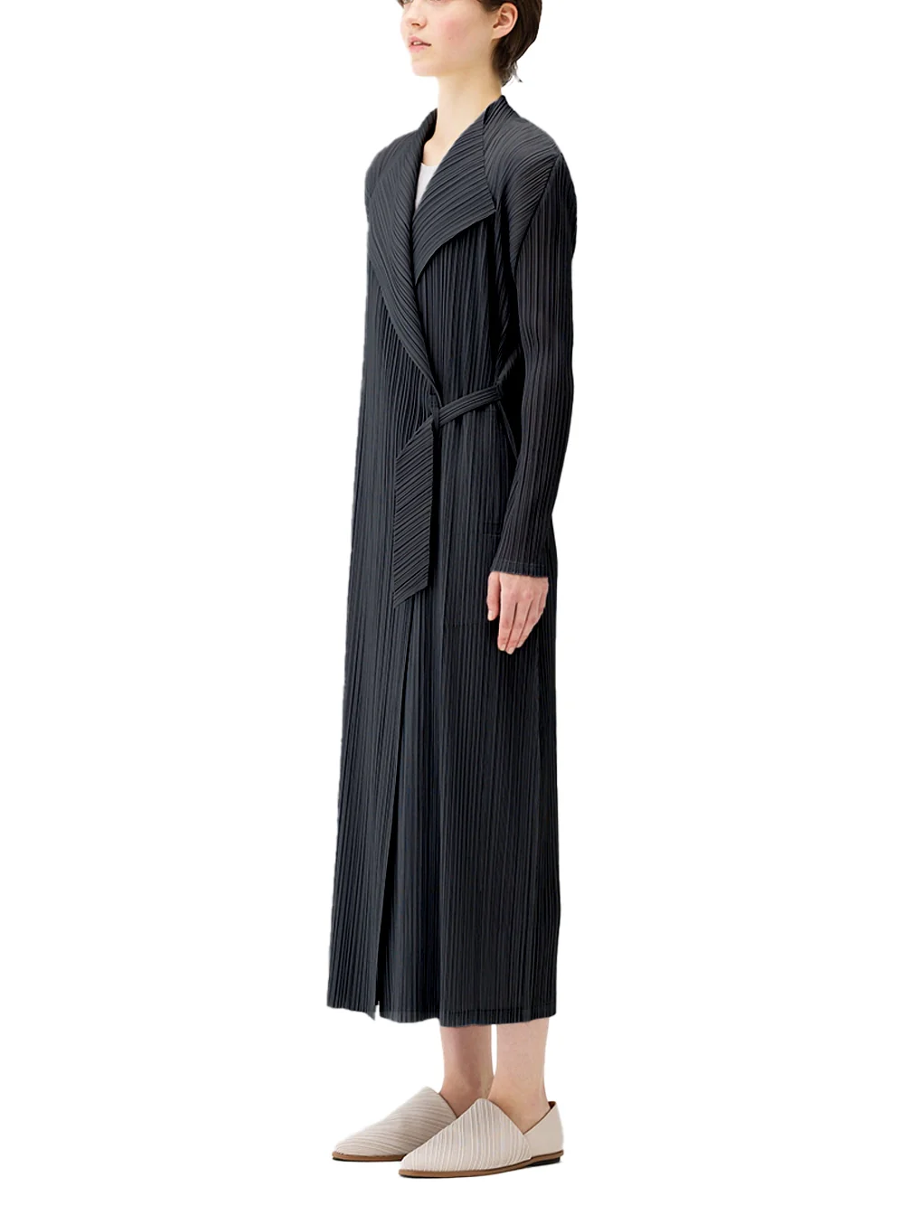 Issey Miyake Pleats Please Facade Coat Black - Image 4