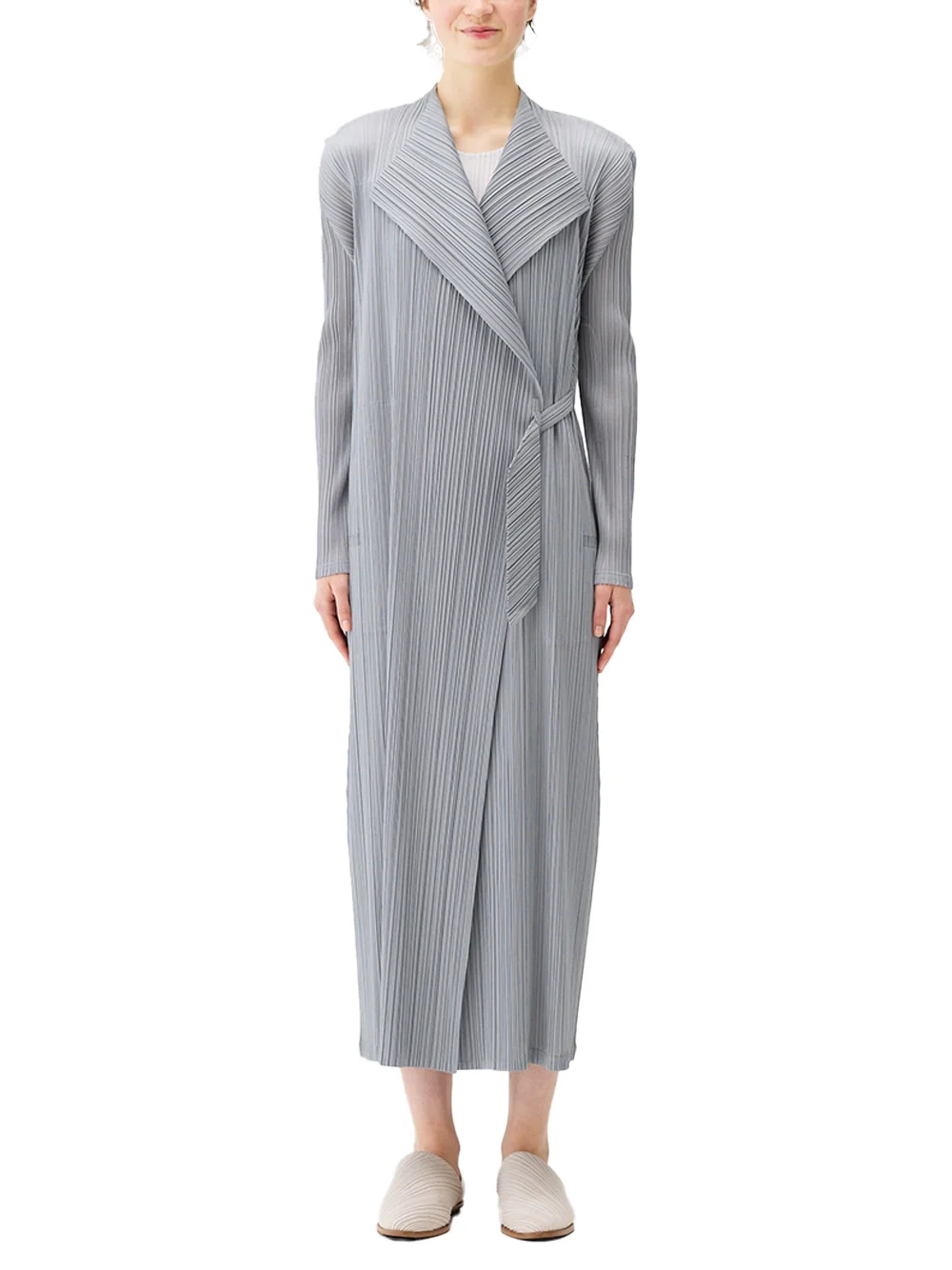 Issey Miyake Pleats Please Facade Coat L. Grey - Image 3
