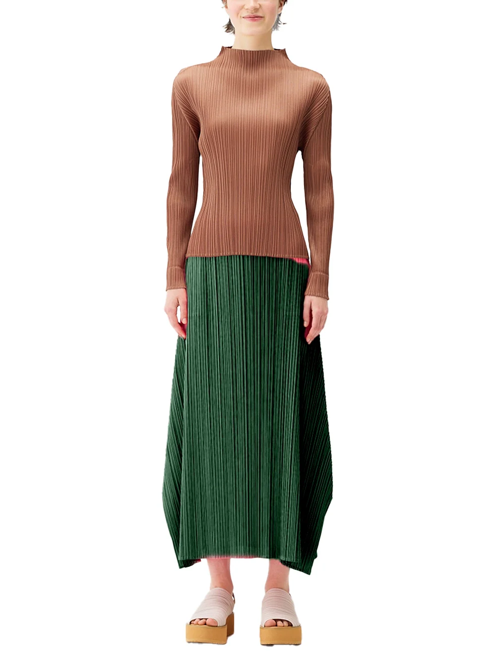 Issey Miyake Pleats Please Skirt Dark Green - Image 4