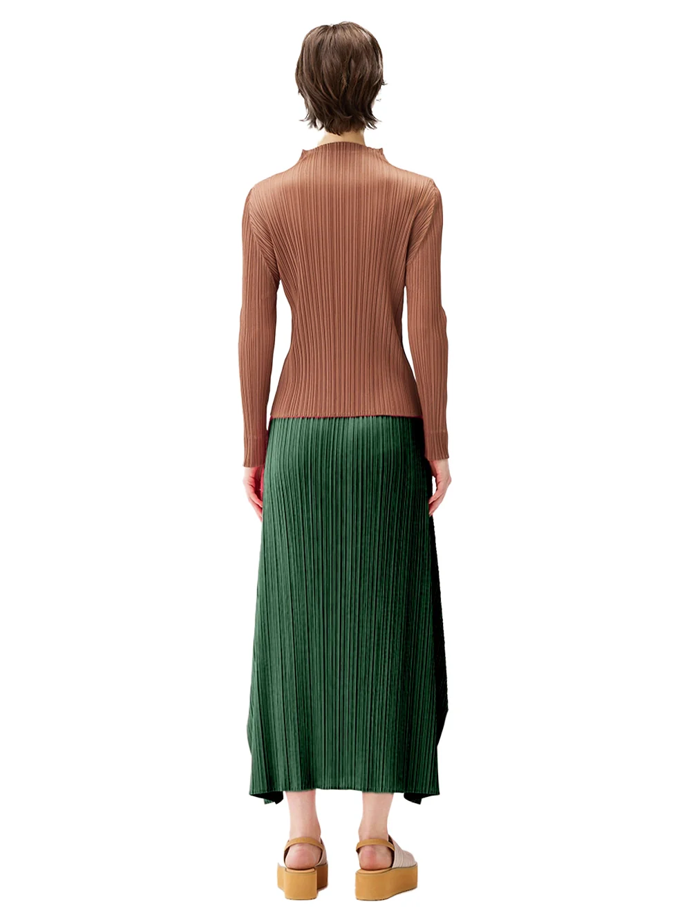 Issey Miyake Pleats Please Skirt Dark Green - Image 5