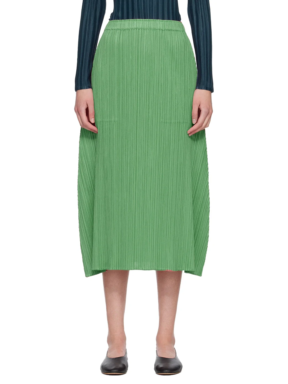 Issey Miyake Pleats Please Skirt Grass Green - Image 3