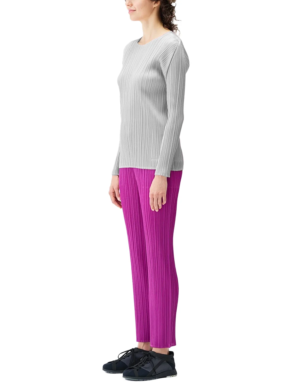 Issey Miyake Pleats Please Top L Grey - Image 3