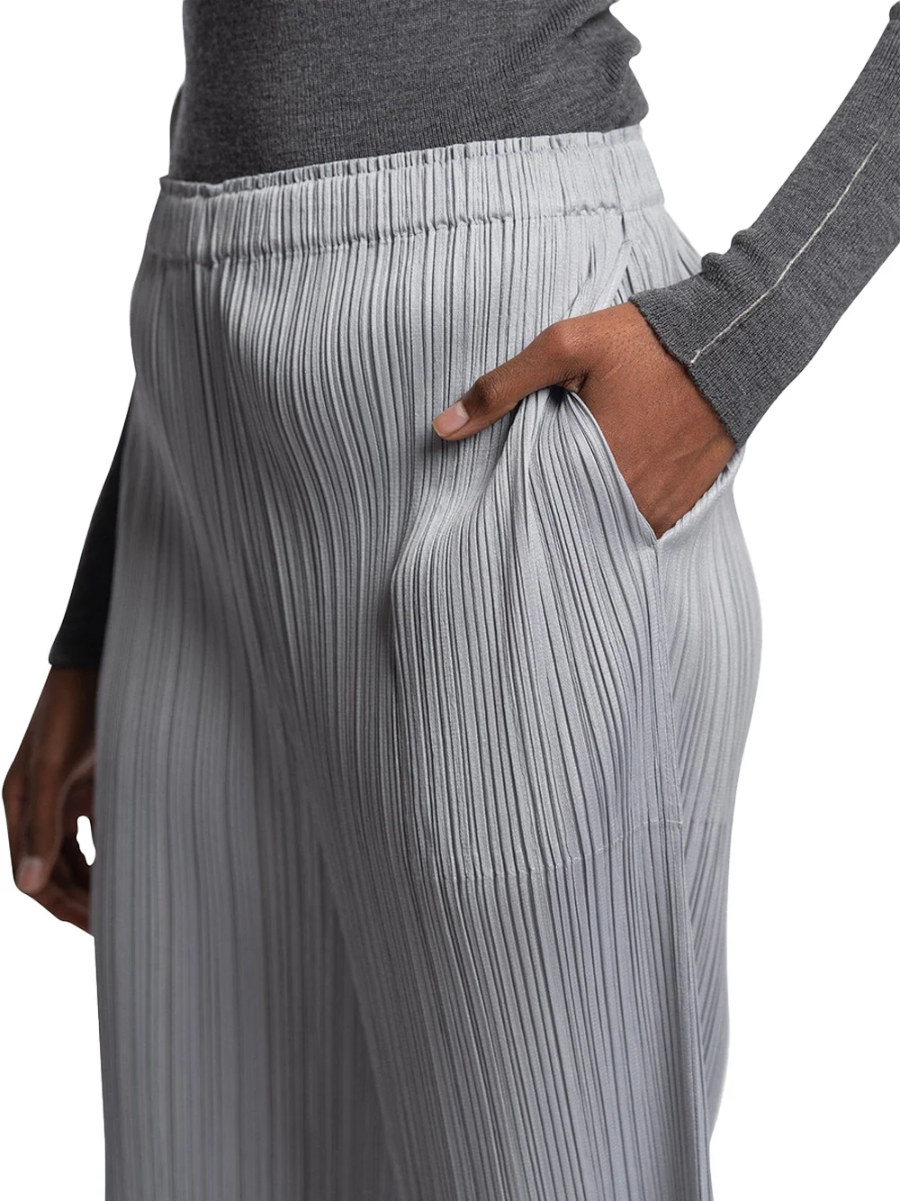 Issey Miyake Pleats Please Trousers Grey - Image 4