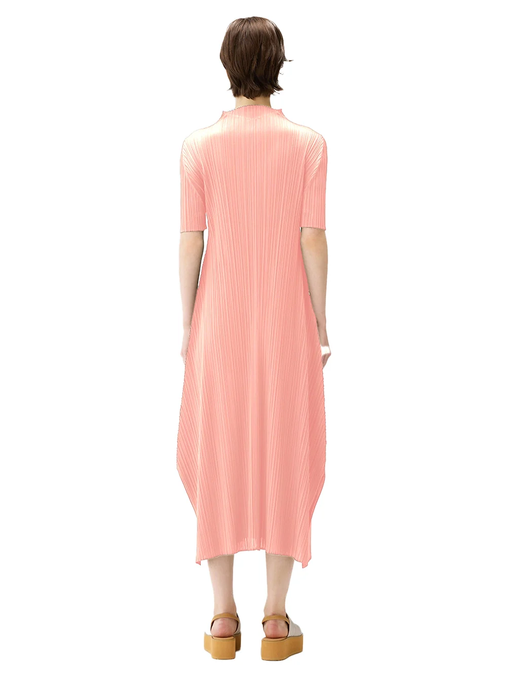 Issey Miyake Pleats Please V Dress Light Pink - Image 5