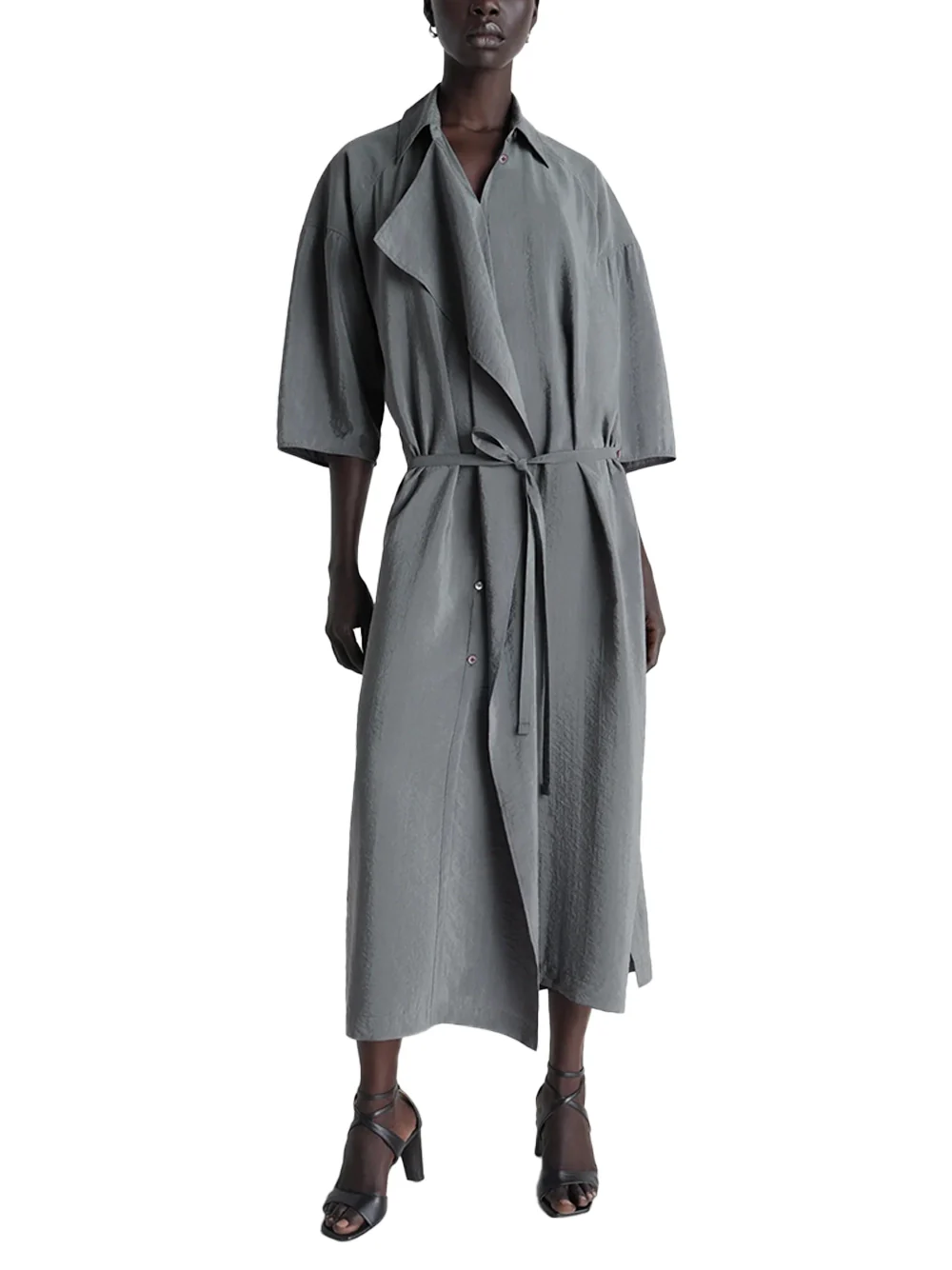 Lemaire Asymmetrical Shirt Dress Aluminium - Image 2