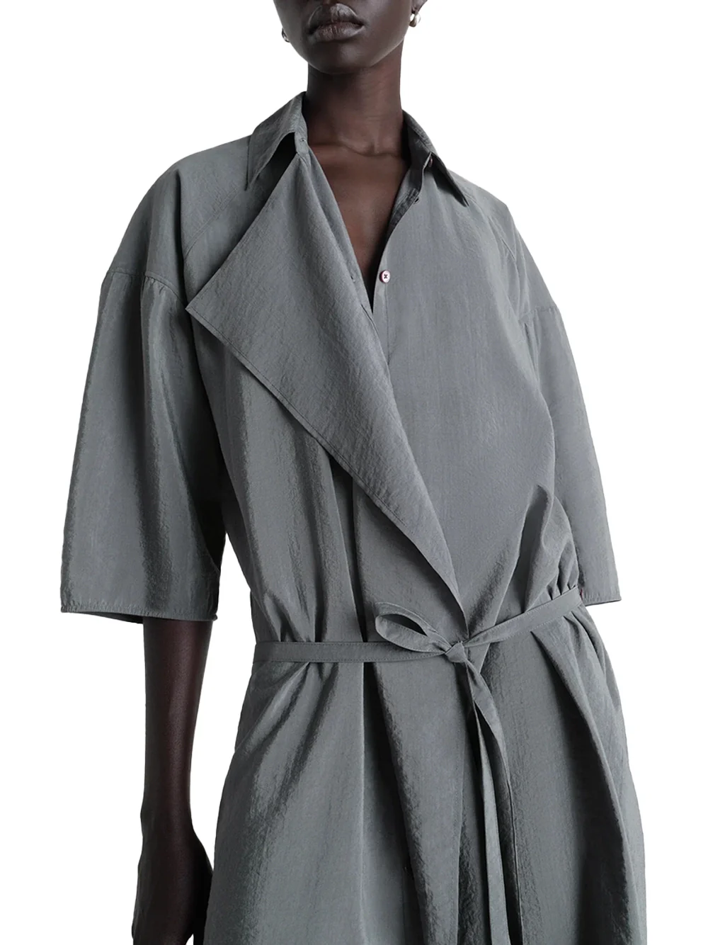 Lemaire Asymmetrical Shirt Dress Aluminium - Image 3