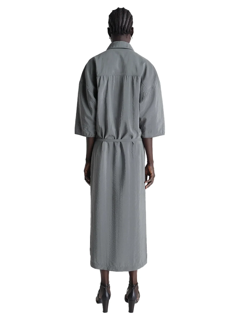 Lemaire Asymmetrical Shirt Dress Aluminium - Image 5