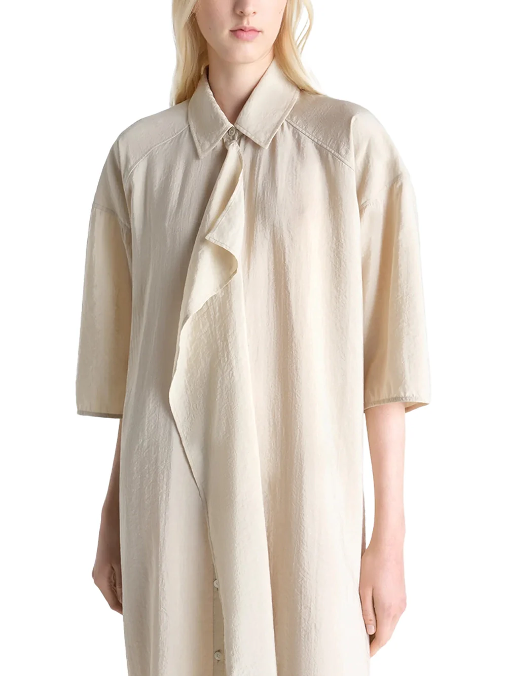 Lemaire Asymmetrical Shirt Dress Oat Milk - Image 3