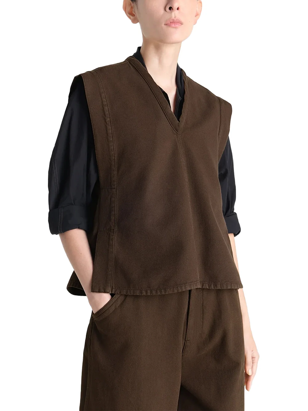 Lemaire Chasuble Broken Twill Top Cacao - Image 4