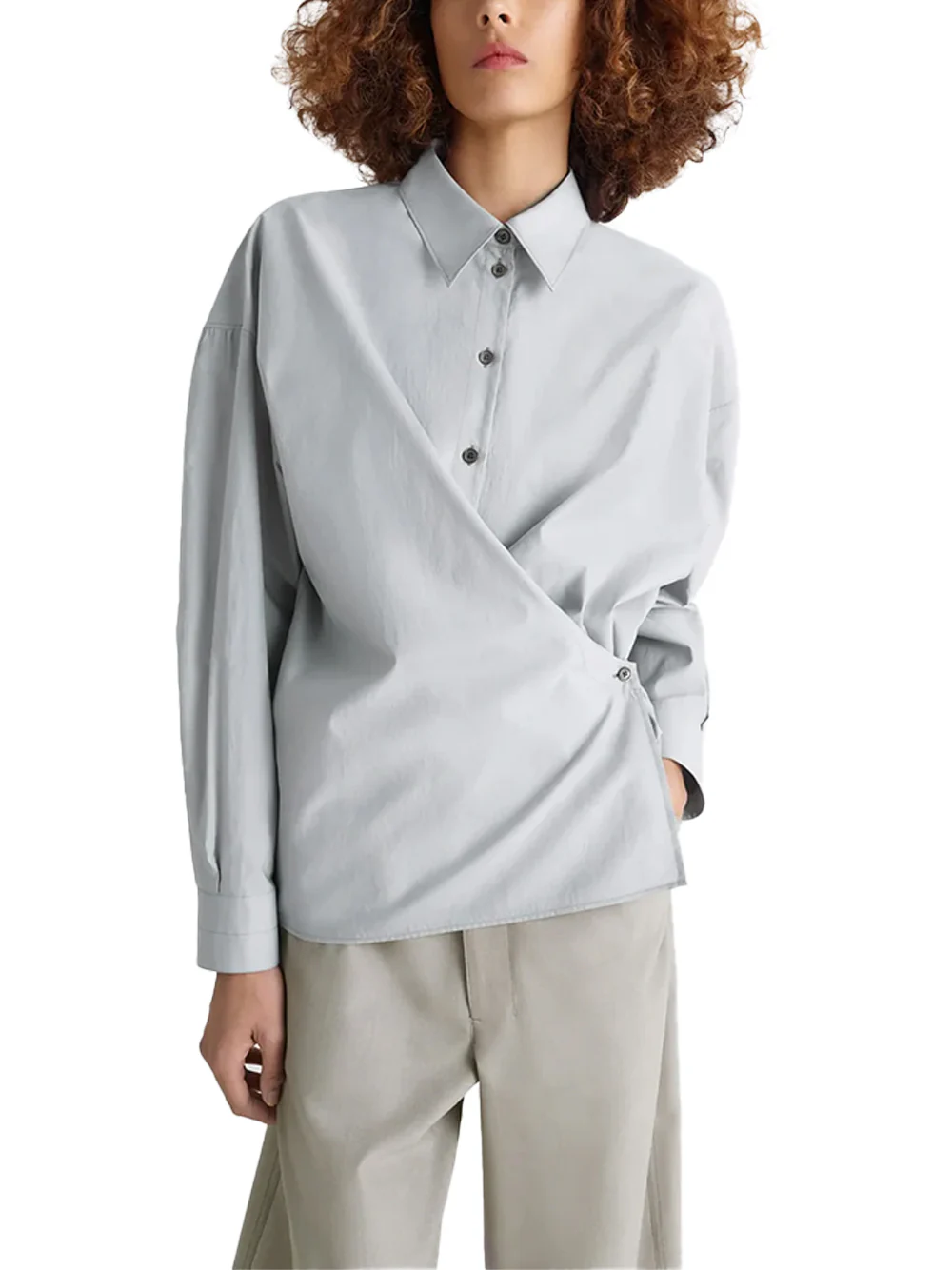 Lemaire Straight Collar Twisted Shirt Mist - Image 4