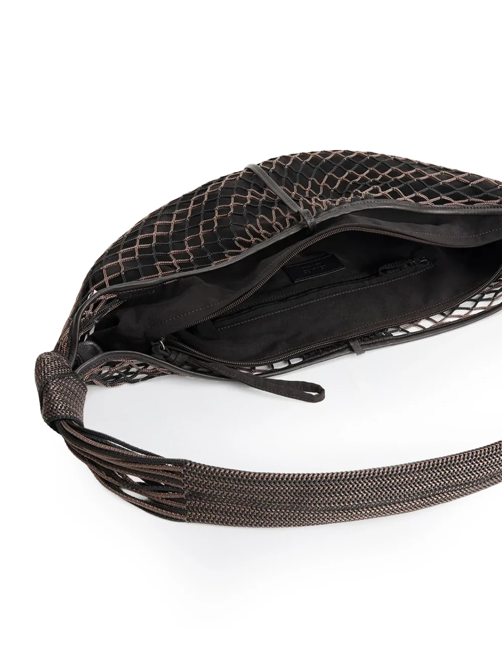Lemaire Croissant Filt Bag Chevron Marron Glace - Image 4