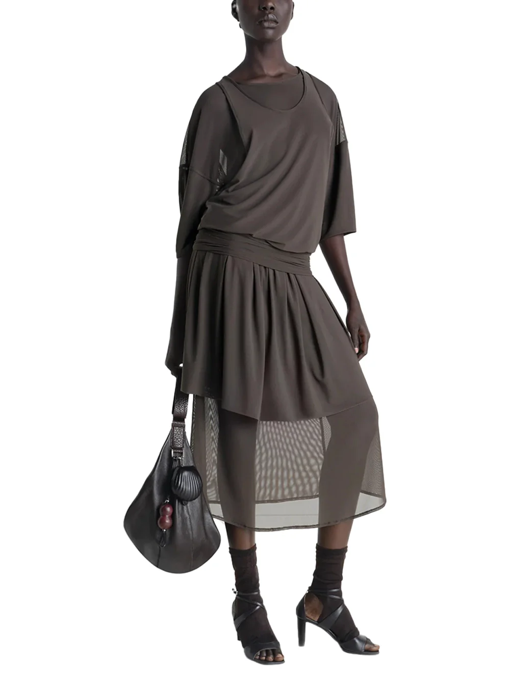 Lemaire Double Layer Dress Brown - Image 2