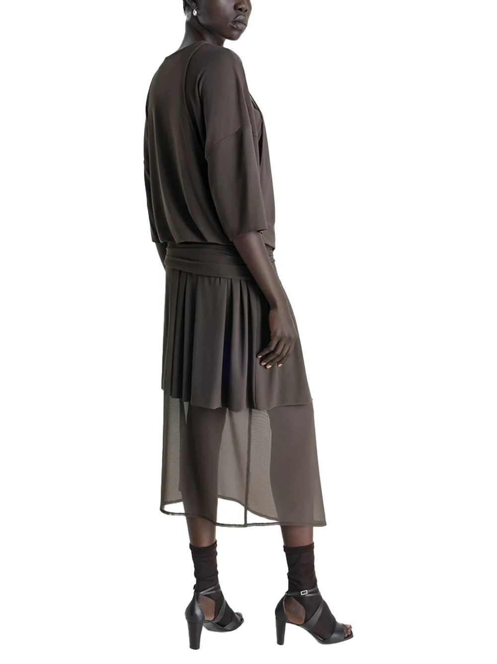 Lemaire Double Layer Dress Brown - Image 5