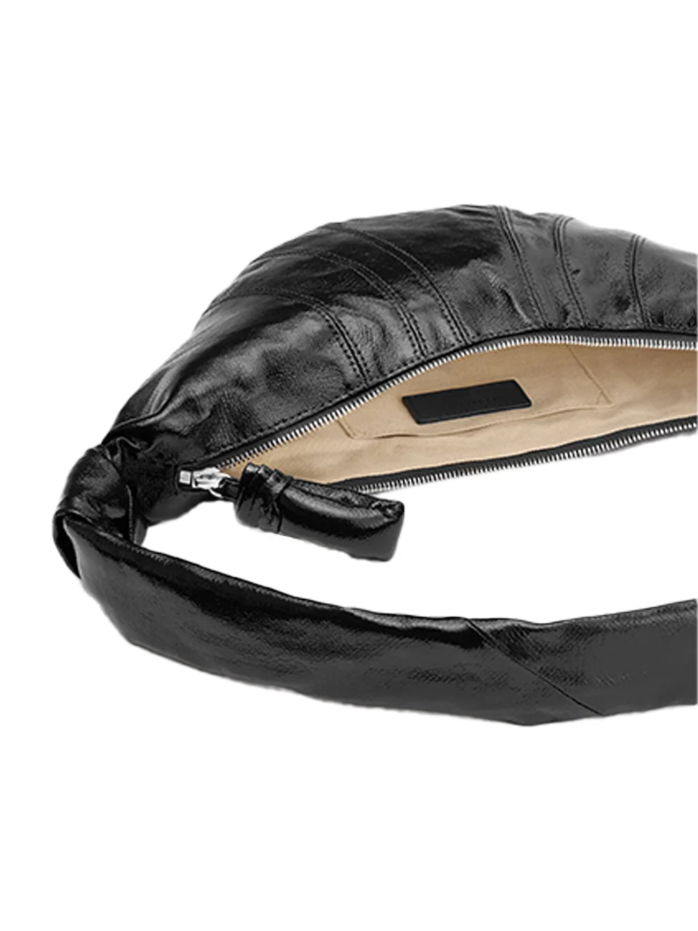 Lemaire Small Coated croissant bag Black - Image 3