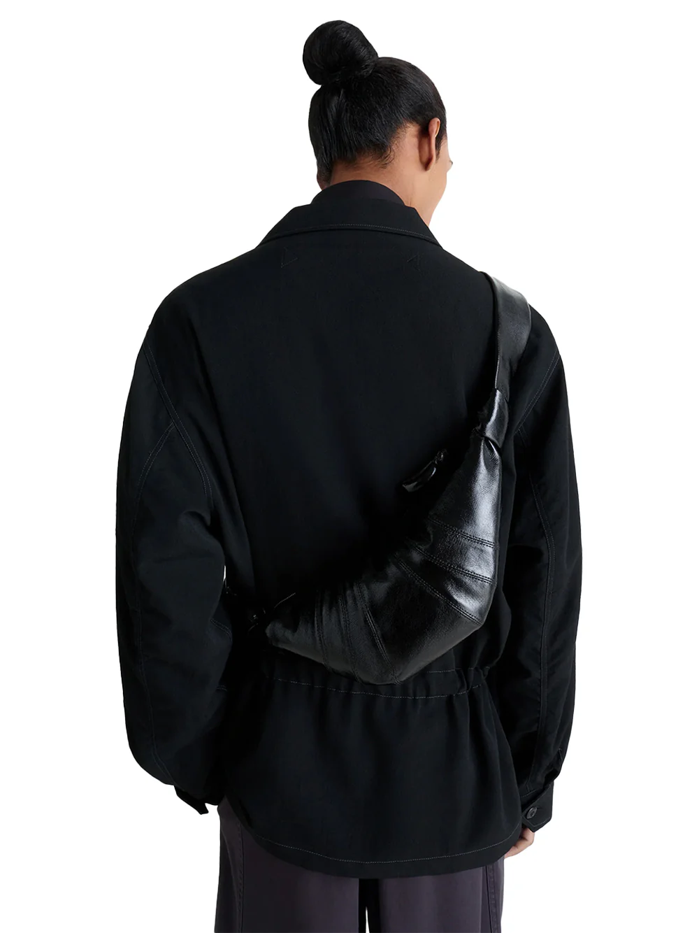 Lemaire Small Coated croissant bag Black - Image 4