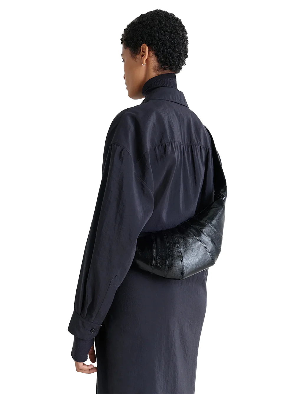 Lemaire Small Coated croissant bag Black - Image 5
