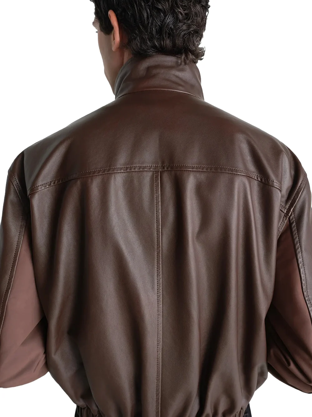 Lemaire Soft Leather Blouson Jacket Chocolate - Image 7