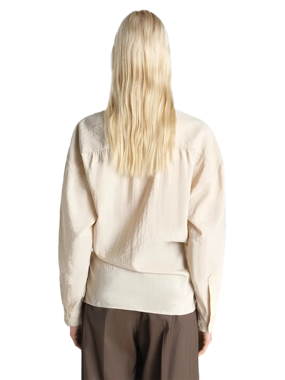 Lemaire Straight Collar Twisted Shirt Oat - Image 5