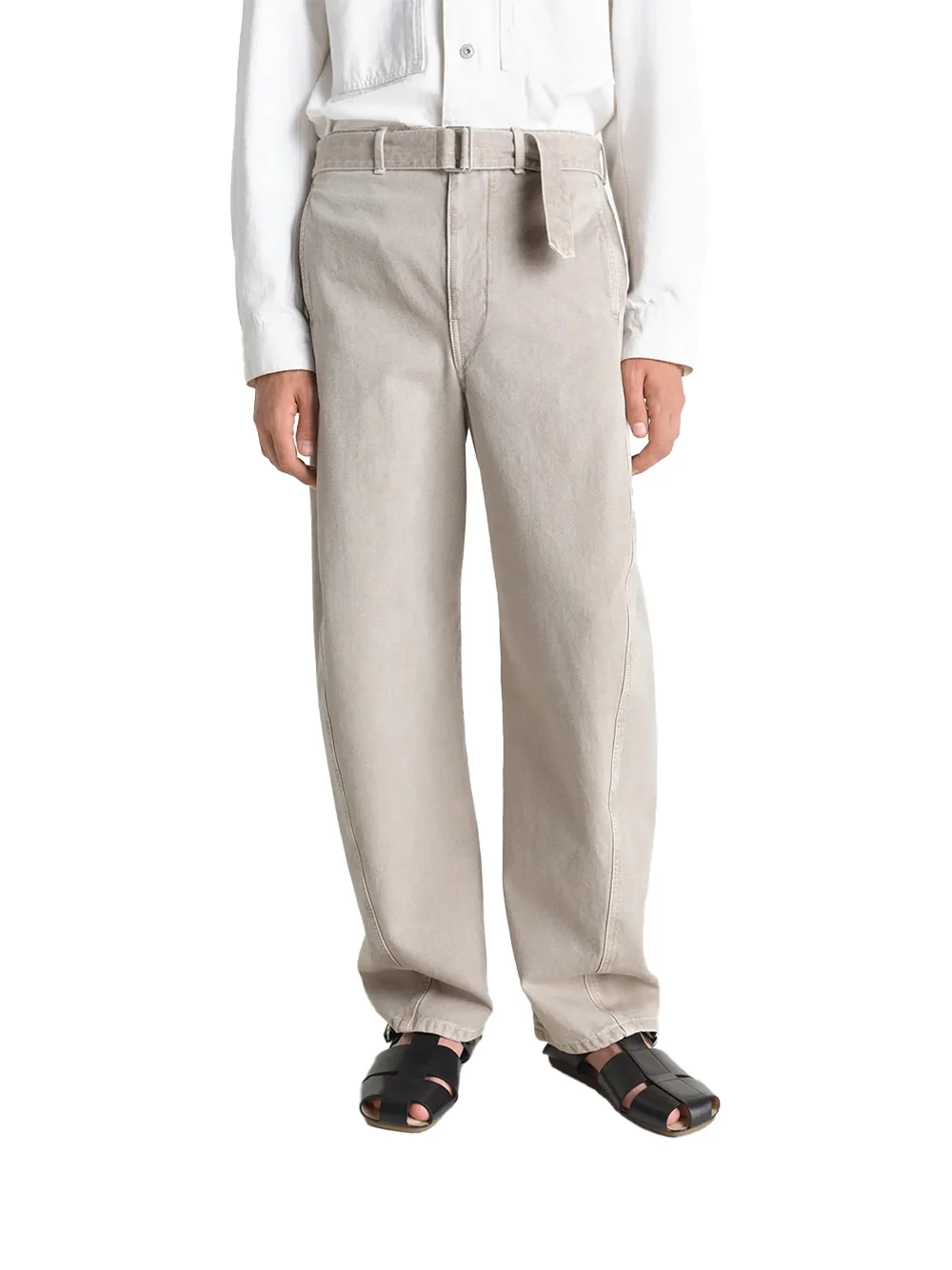 Lemaire Twisted Belted Pants Moonstone - Image 2