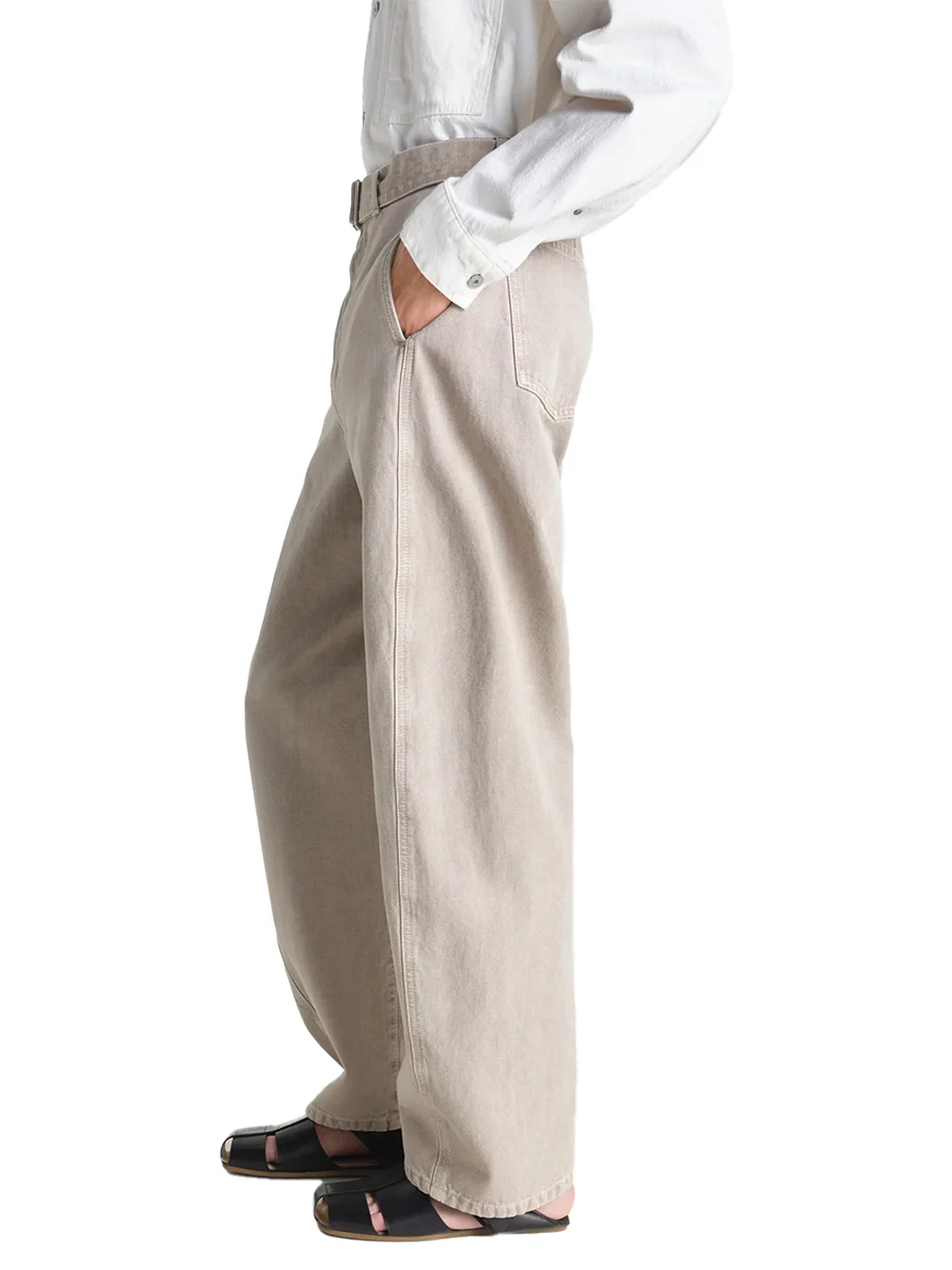 Lemaire Twisted Belted Pants Moonstone - Image 4