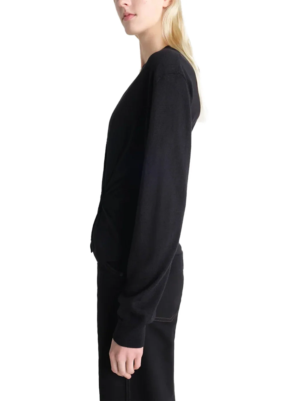Lemaire Twisted V Neck Jumper Black - Image 3