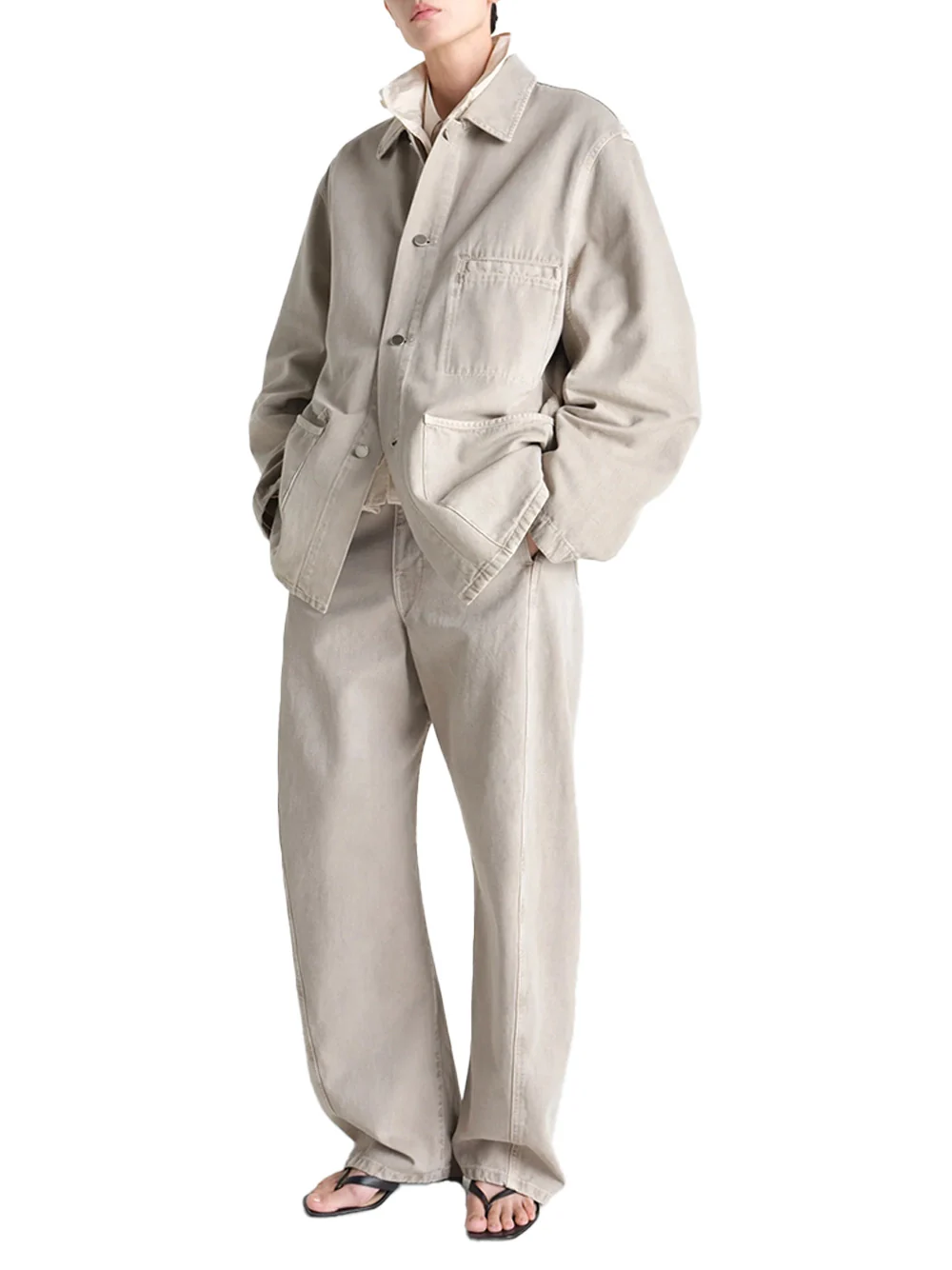 Lemaire Utility Overshirt Moonstone - Image 2