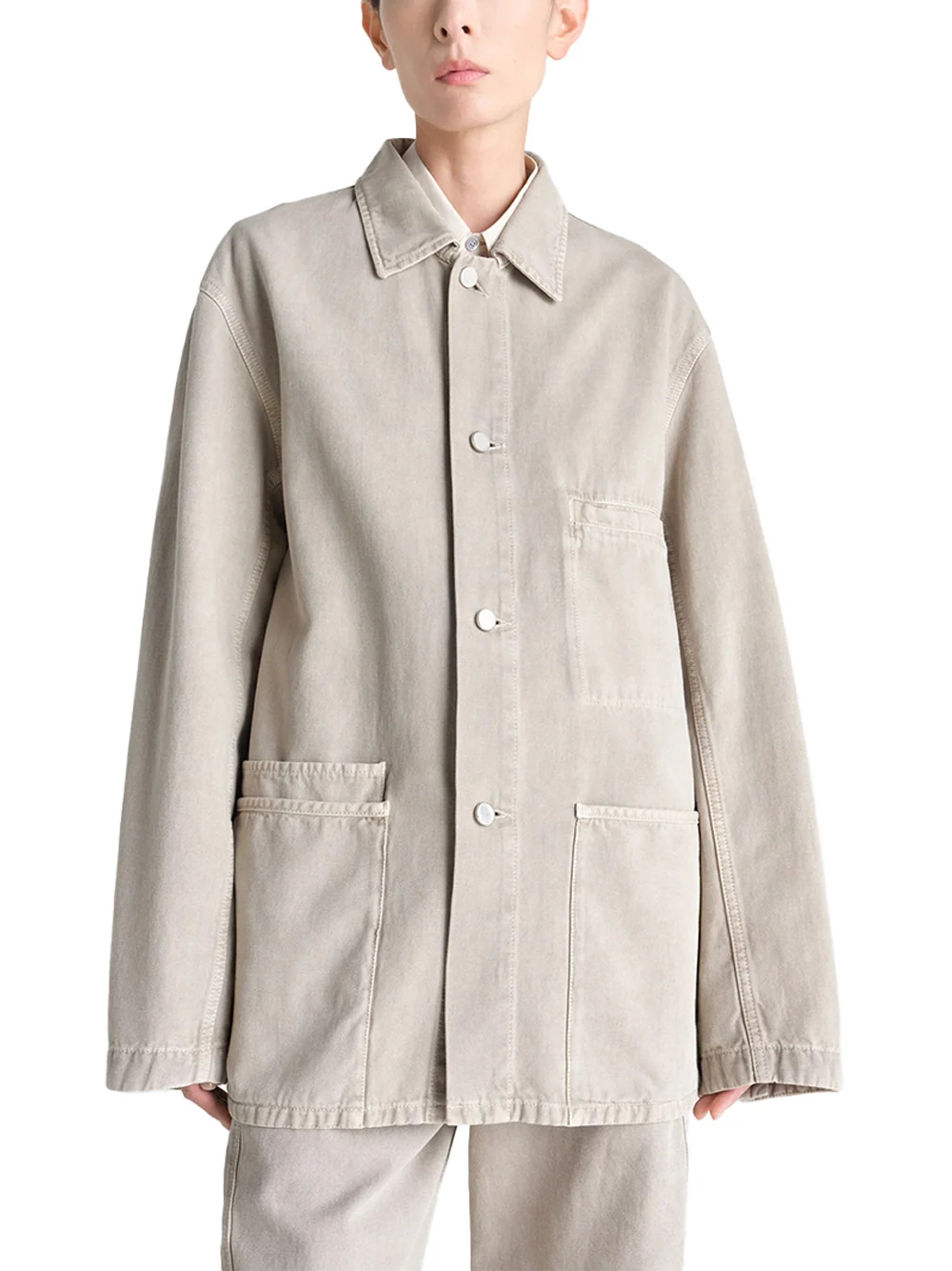 Lemaire Utility Overshirt Moonstone - Image 3
