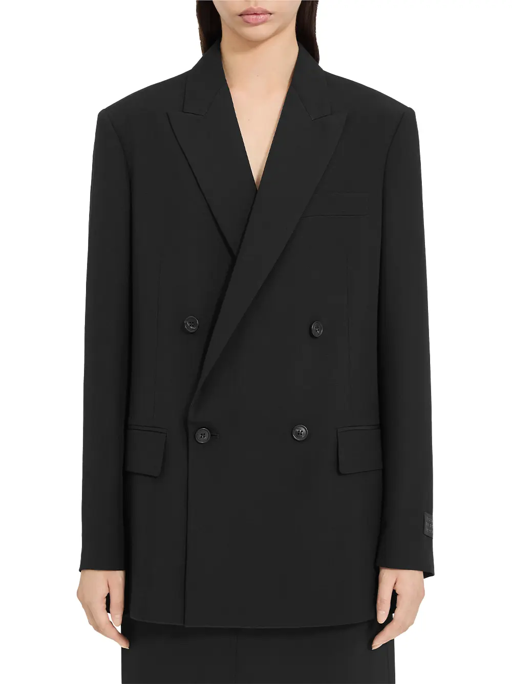 MM6 Maison Margiela Double-Breasted Blazer Black - Image 3