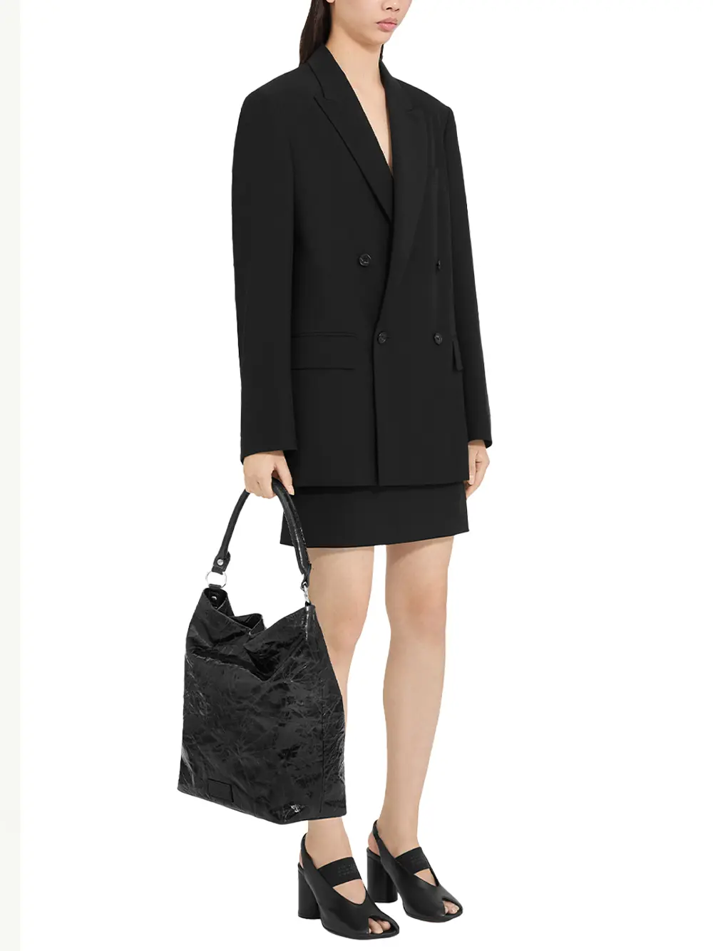 MM6 Maison Margiela Double-Breasted Blazer Black - Image 4