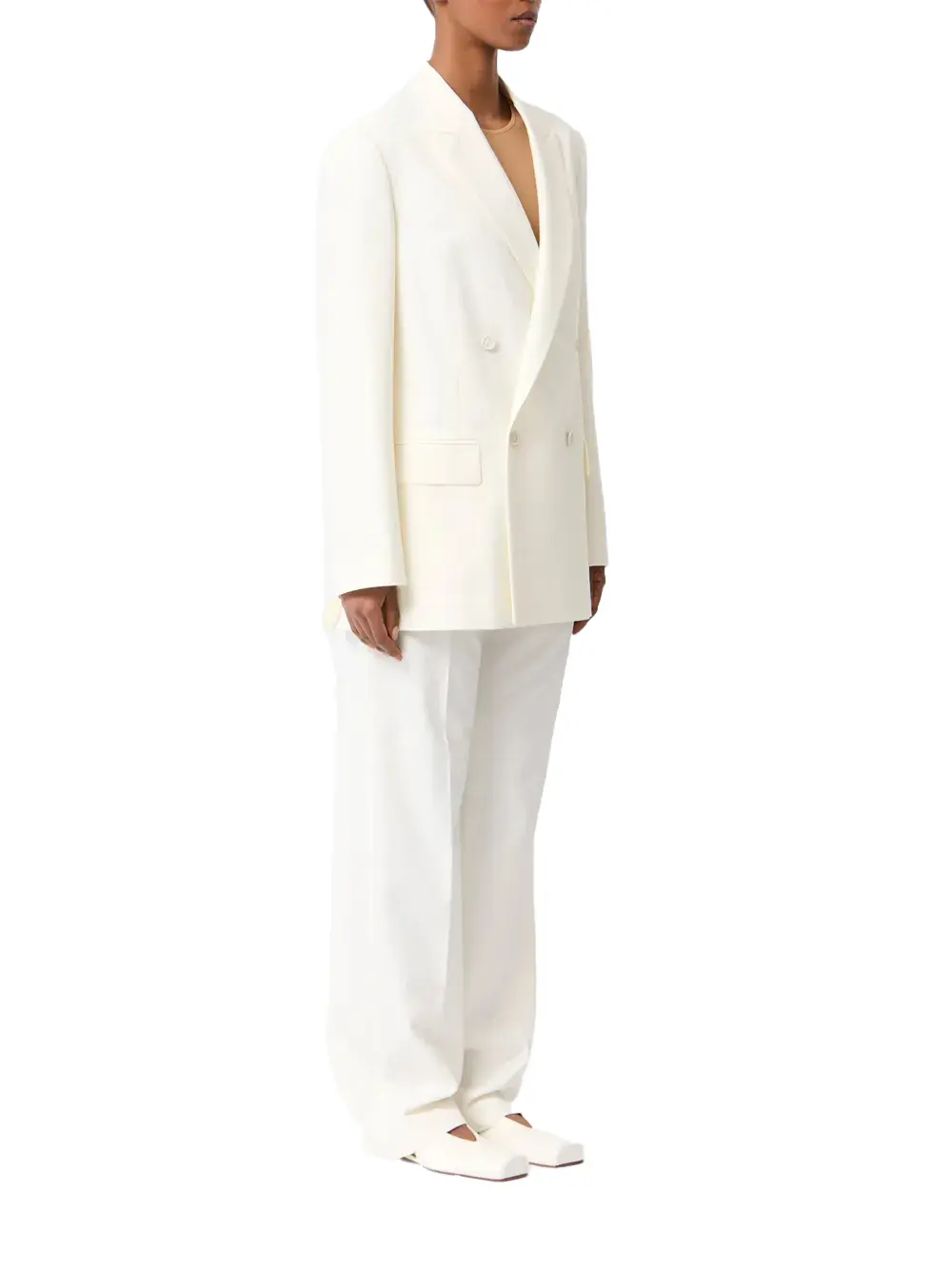 MM6 Maison Margiela Double-Breasted Blazer White - Image 3