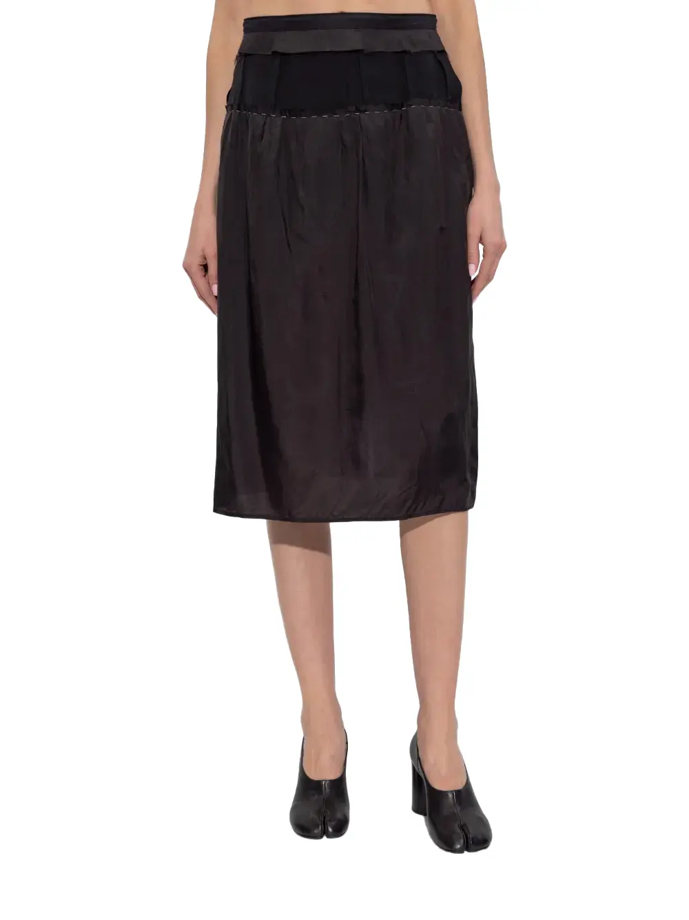 Maison Margiela Ruffled Midi Skirt Black - Image 3