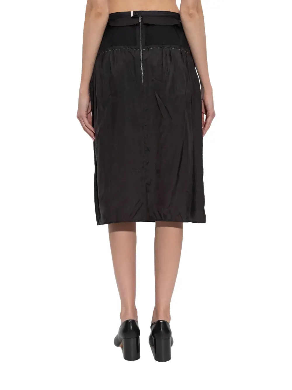 Maison Margiela Ruffled Midi Skirt Black - Image 4