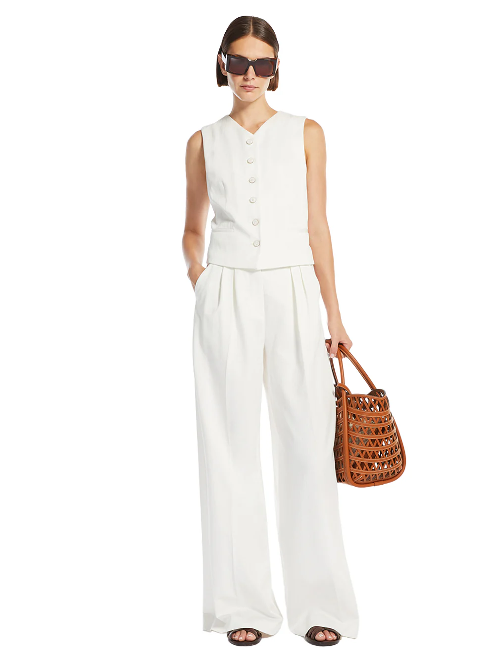 Max Mara Chenzia Trousers White - Image 3
