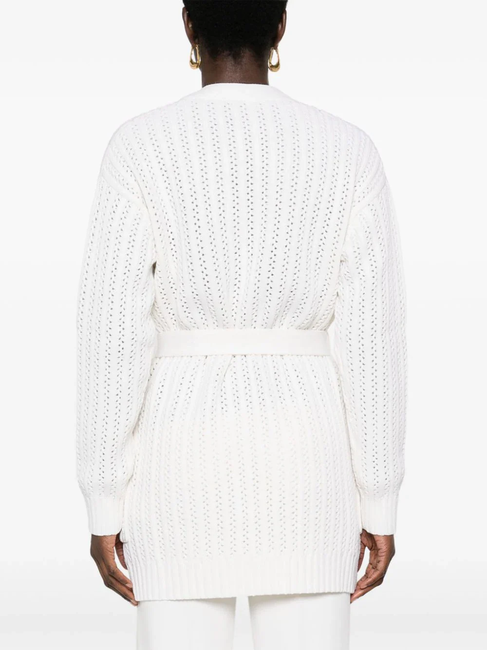 Max Mara Balzac Open Front Cardigan White - Image 4