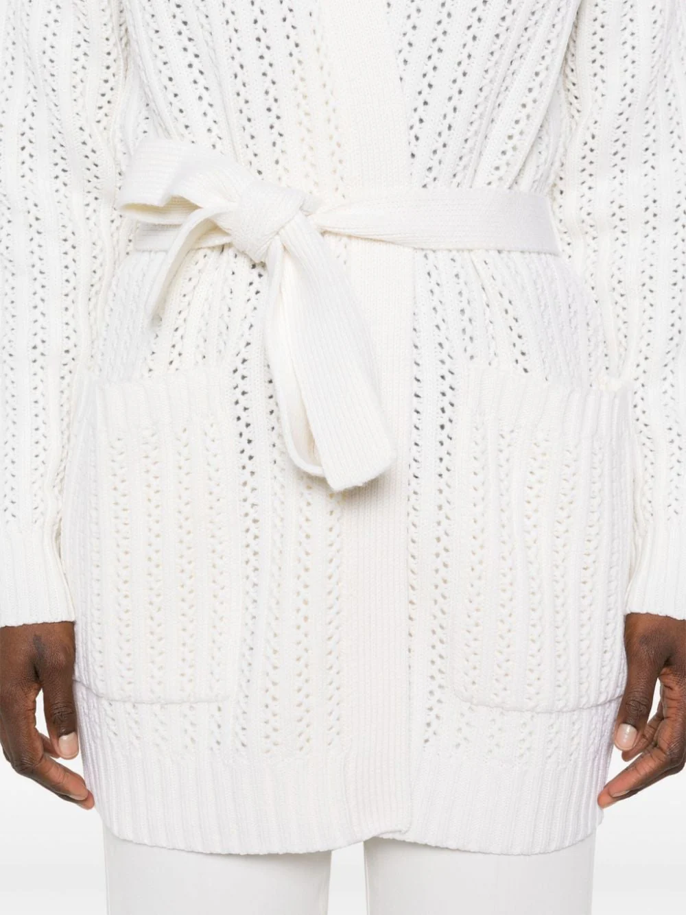 Max Mara Balzac Open Front Cardigan White - Image 5