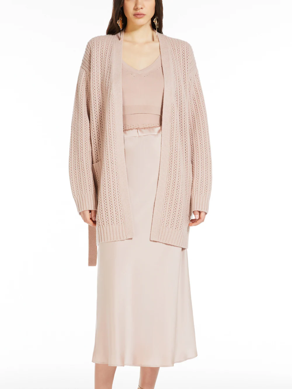 Max Mara Balzac Wool & Cashmere Cardigan Powder - Image 4