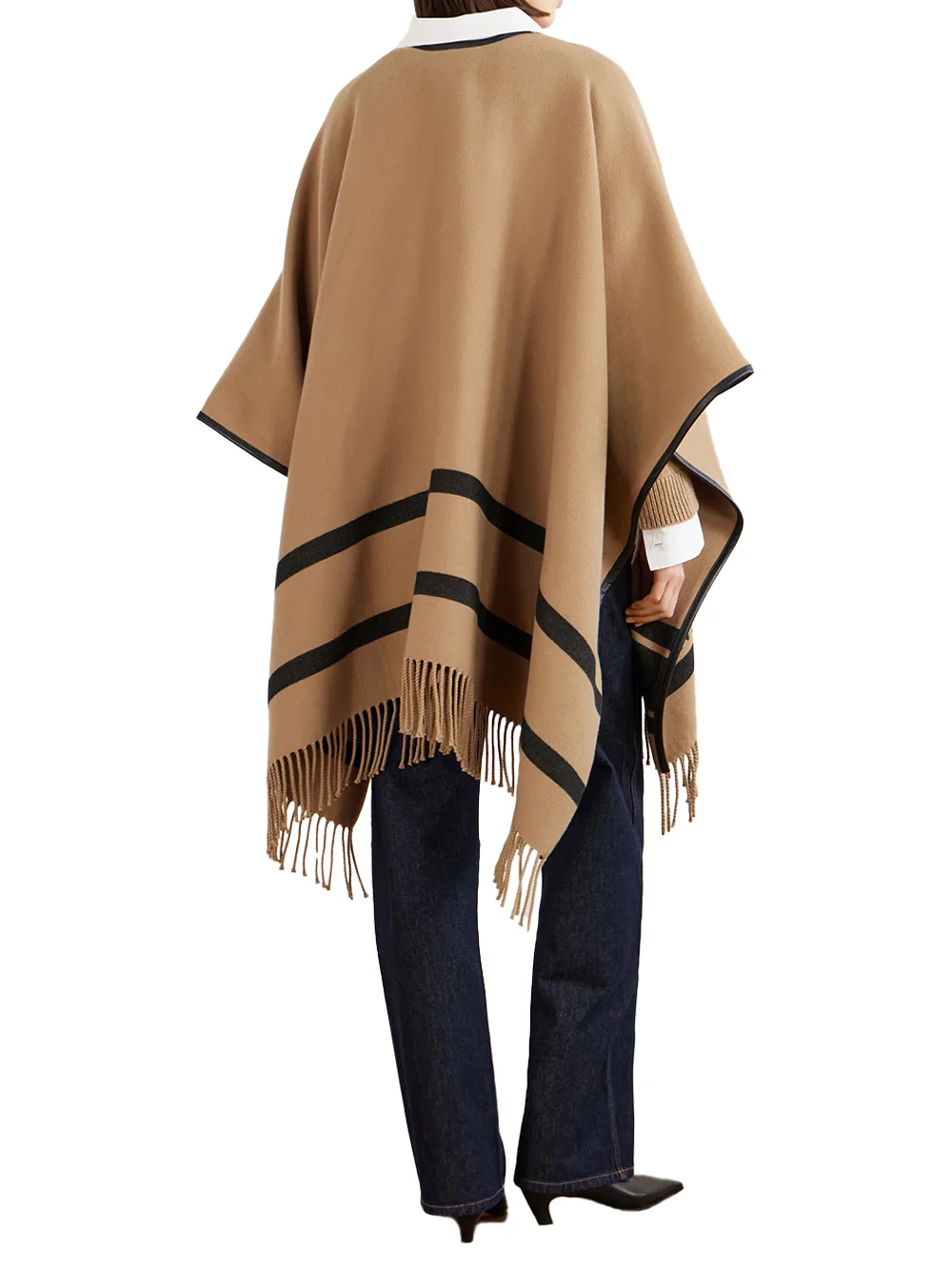Max Mara Mxaaris Wool Poncho Beige - Image 4