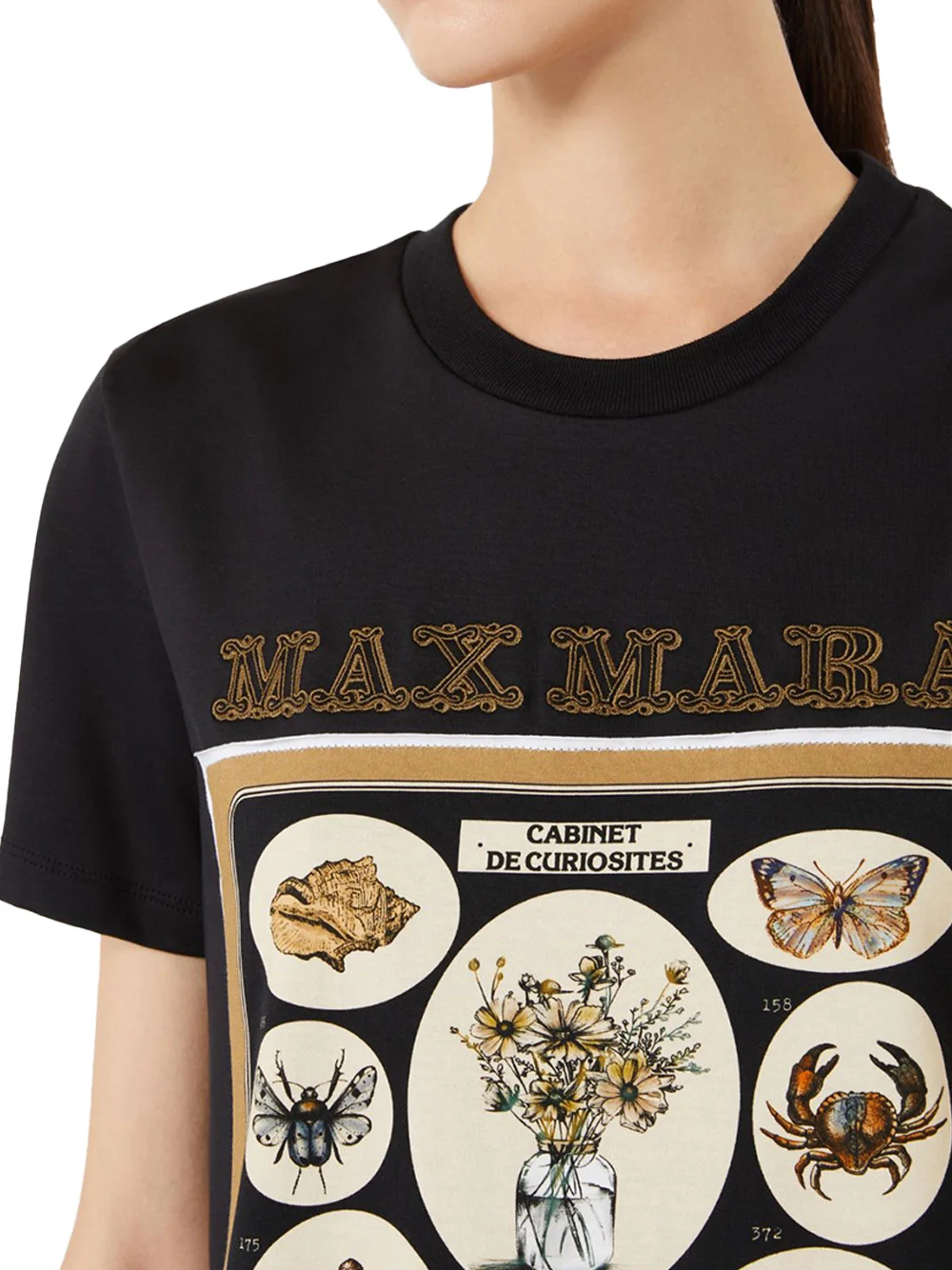 Max Mara Cotton Jersey T-Shirt Black - Image 4