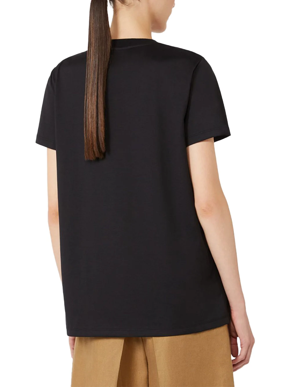 Max Mara Cotton Jersey T-Shirt Black - Image 5