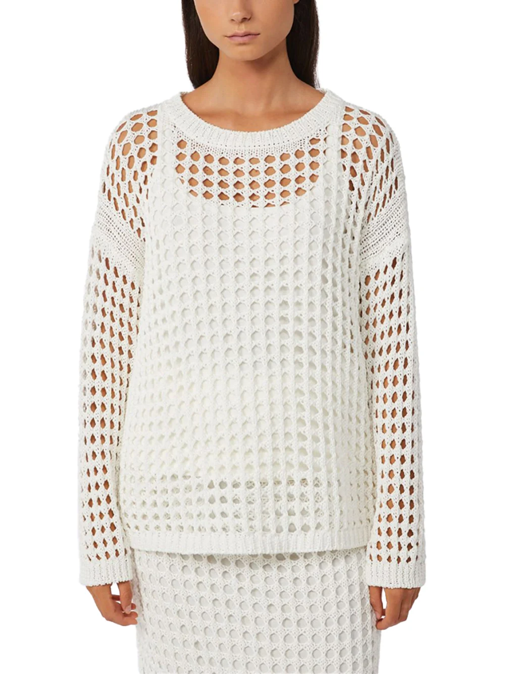 Max Mara Mxpfebe Mesh Top White - Image 3