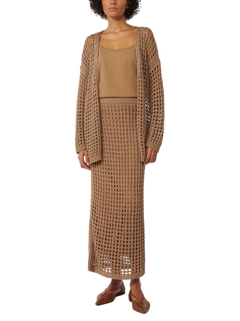 Max Mara Mesh Cotton Cardigan Desert - Image 2