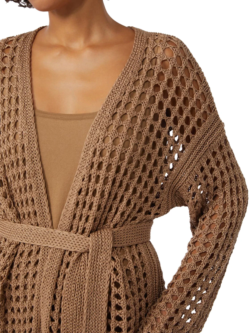 Max Mara Mesh Cotton Cardigan Desert - Image 4
