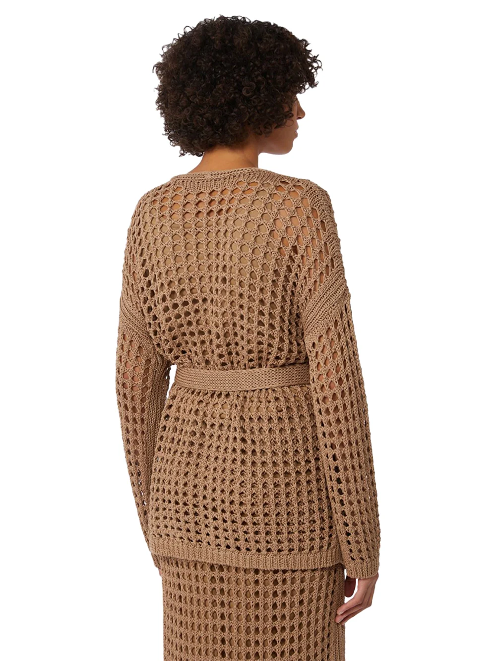 Max Mara Mesh Cotton Cardigan Desert - Image 5