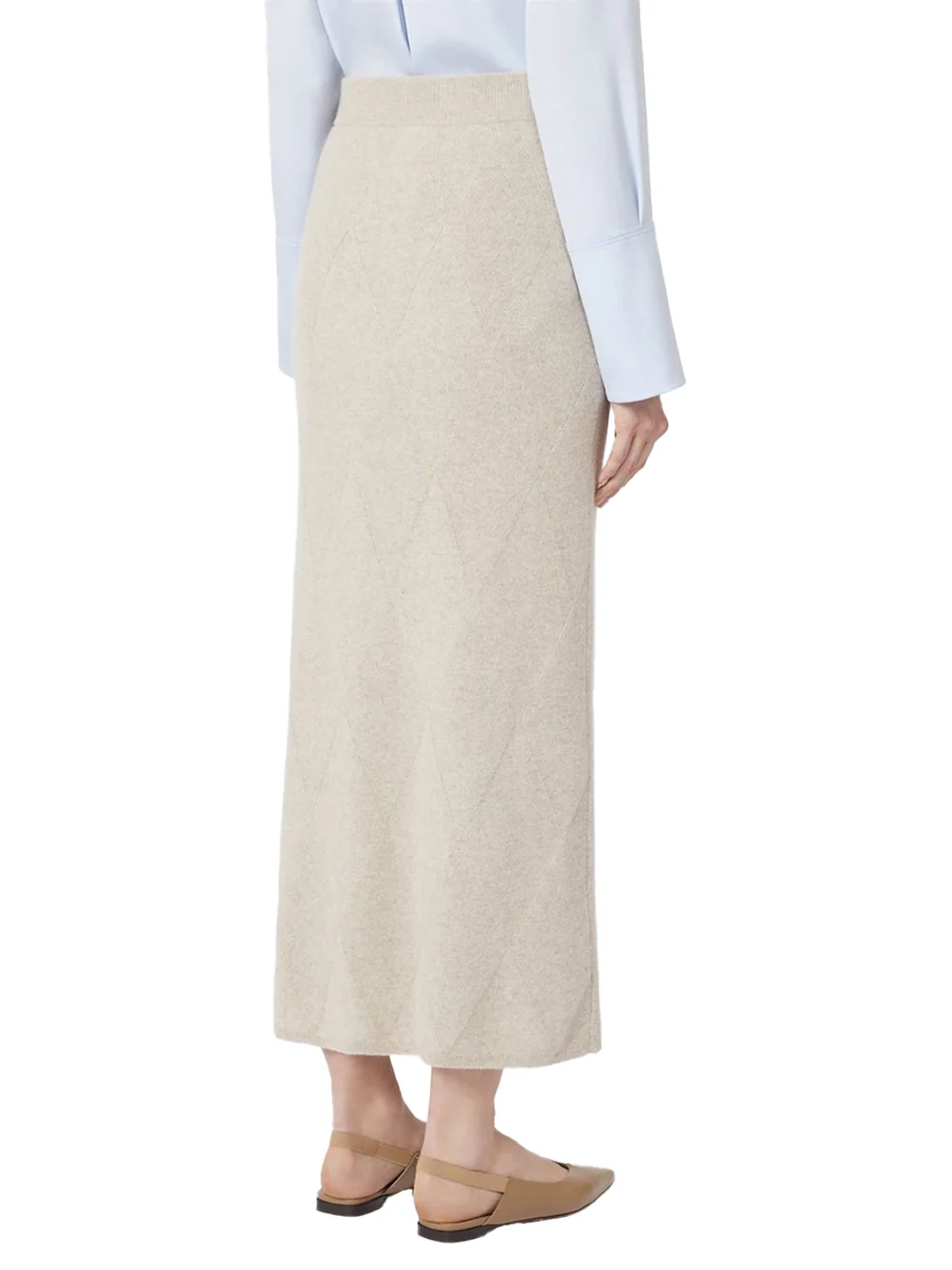 Max Mara Mxpsalubre Argyle Skirt Beige - Image 5