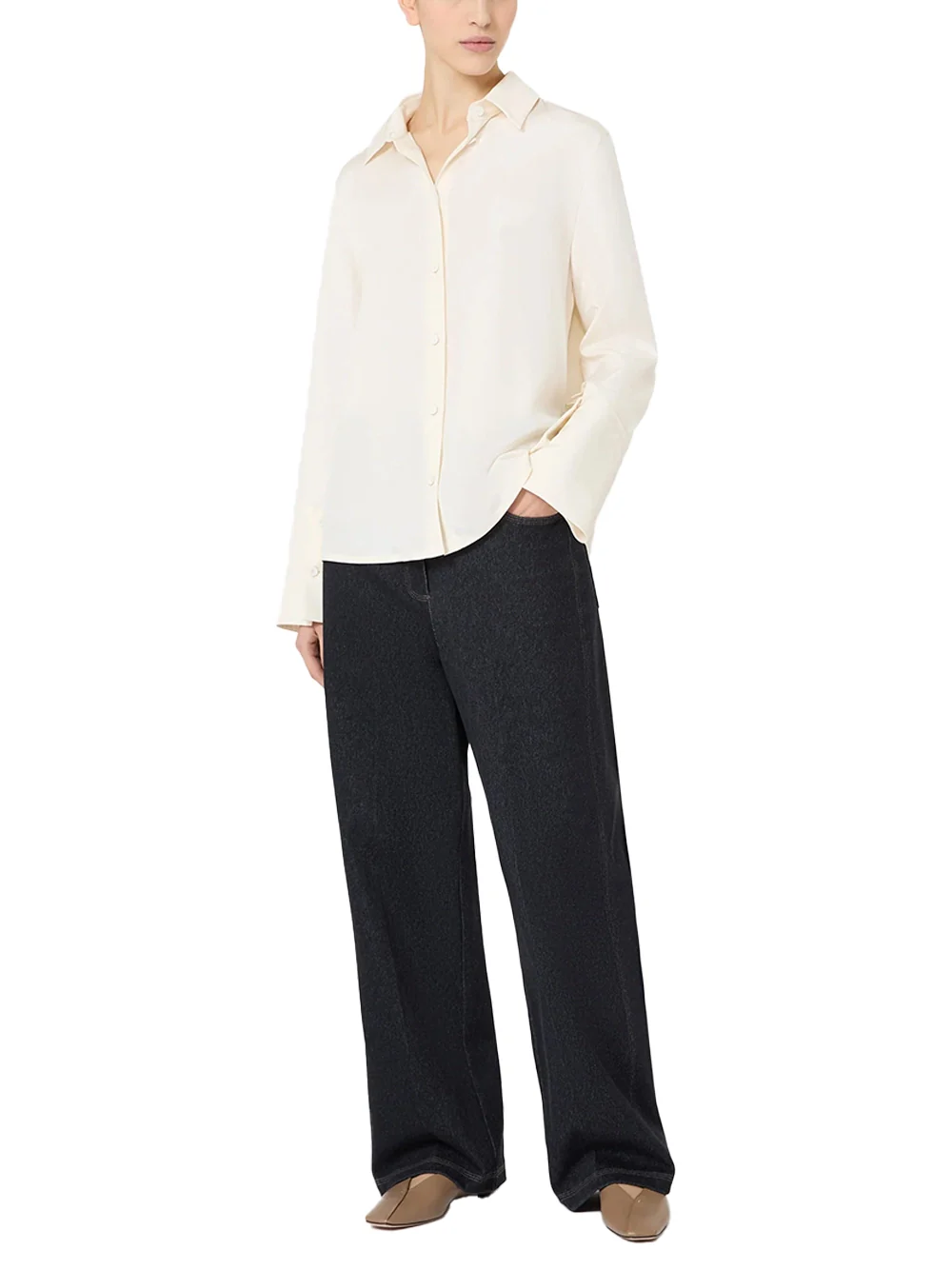 Max Mara Mxpvoliera Silk Shirt Ivory - Image 2