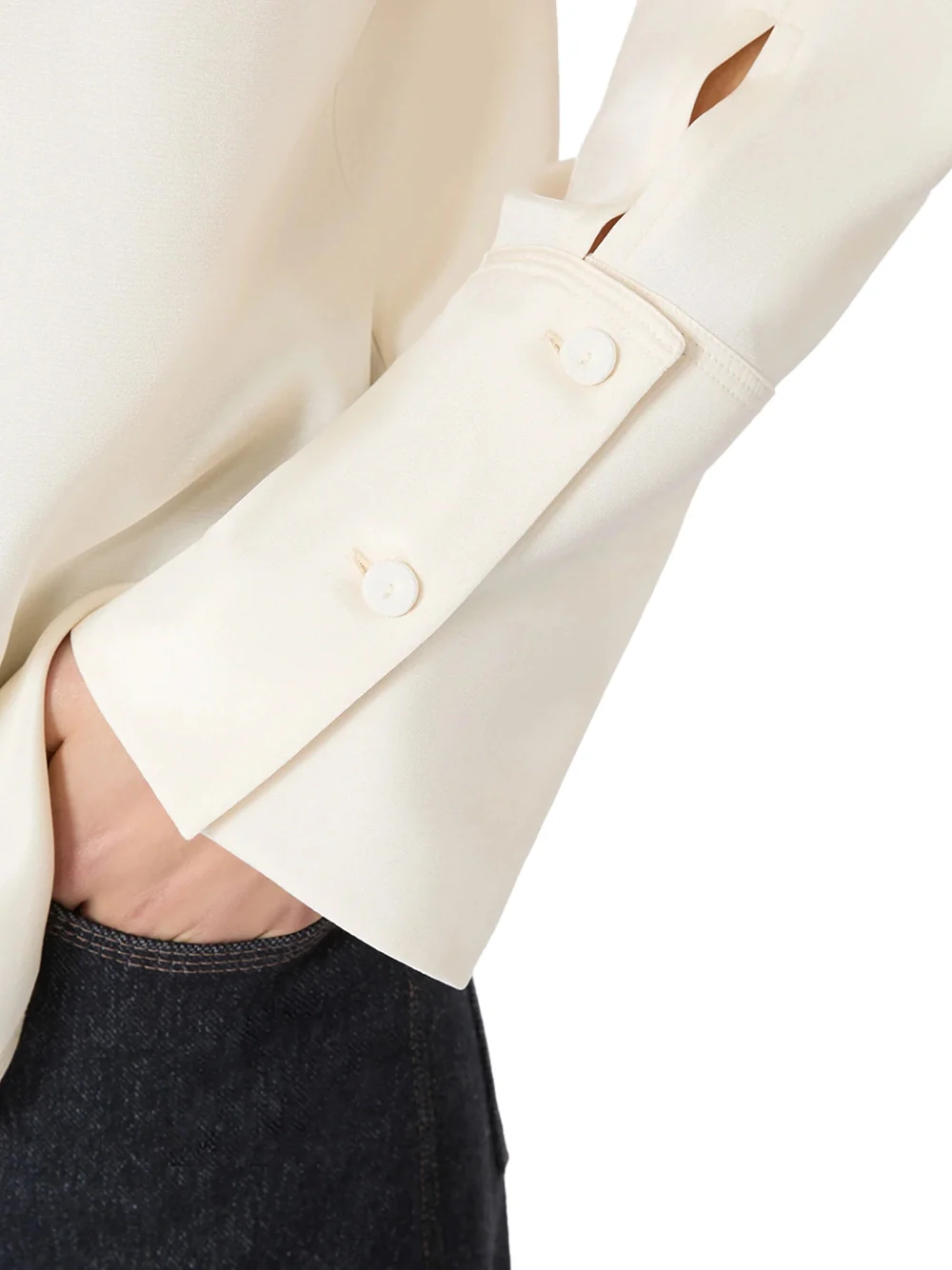 Max Mara Mxpvoliera Silk Shirt Ivory - Image 4